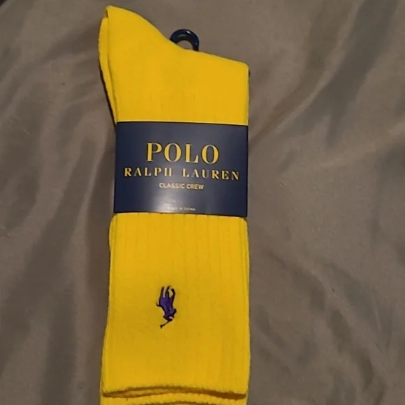 NWT Polo by Ralph Lauren Men's Yellow Socks - Picture 2 of 4